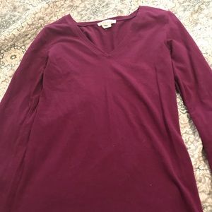 Purple v-neck long sleeve